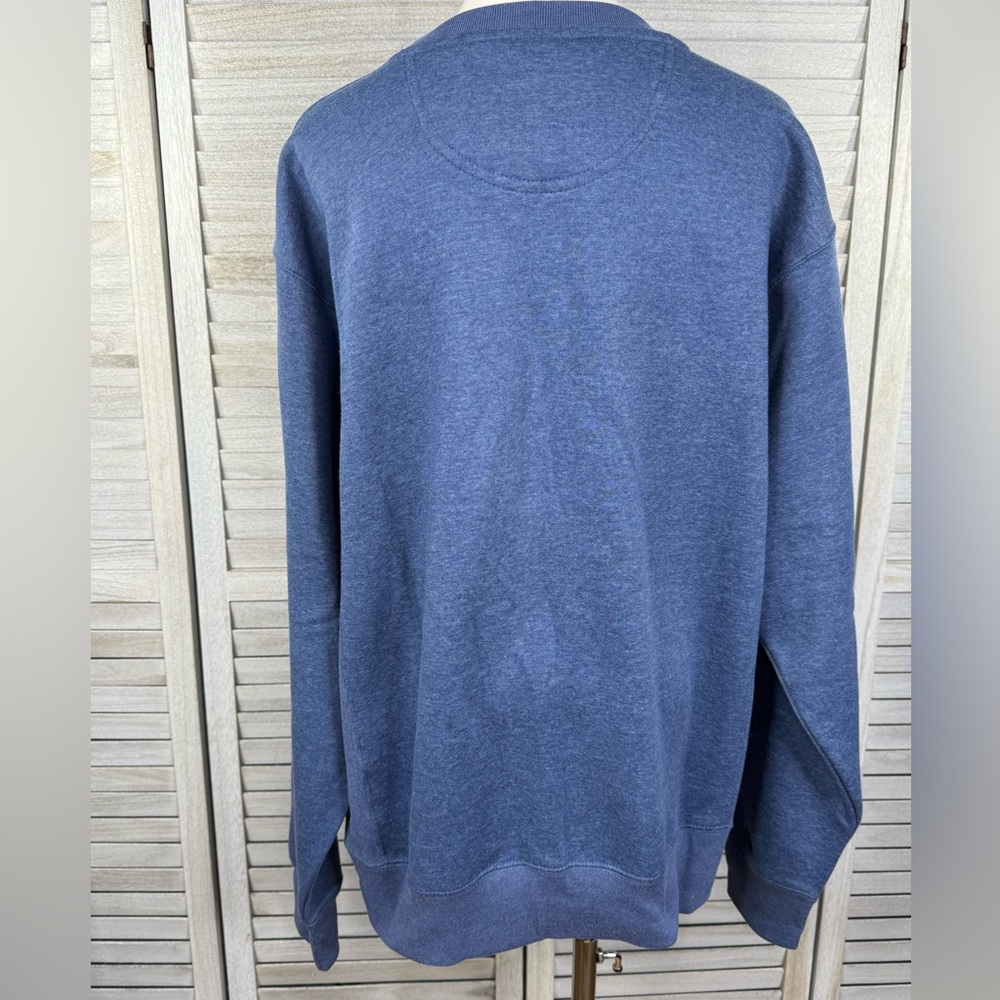 CUFFY'S OF CAPE COD Men's Crewneck Sweatshirt Heather Blue/Teal Blue-Medium - Picture 2 of 2